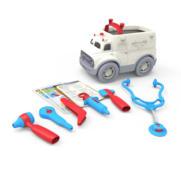 GREEN TOYS: AMBULANCE & DOCTOR'S KIT (10-PIECE)