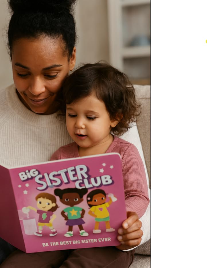 WELCOME TO THE BIG SISTER CLUB BOARD BOOK, STICKER BADGES, AND A REWARD CHART