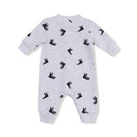 ANGEL DEAR: BASEBALL COLLAR ROMPER WITH FRONT PLACKET - HOCKEY