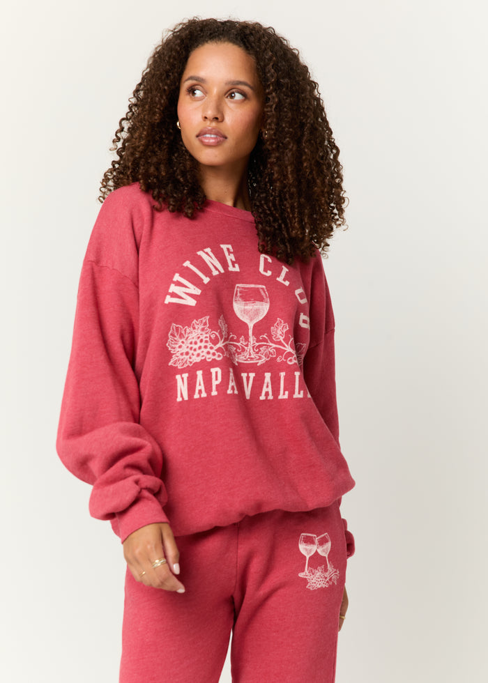 PROJECT SOCIAL T: NAPA WINE CLUB SWEATSHIRT - HIBISCUS