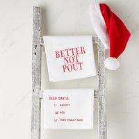 SANTA BARBARA DESIGN CO: BETTER NOT POUT THIRSTY BOY TOWEL - 30" X 30"