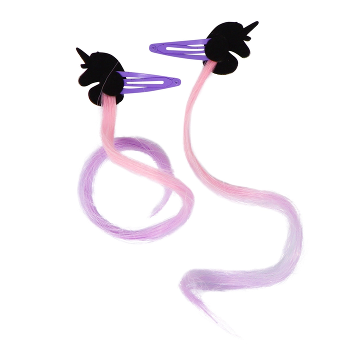 PINK POPPY: UNICORN HAIR CLIPS WITH HAIR EXTENSION