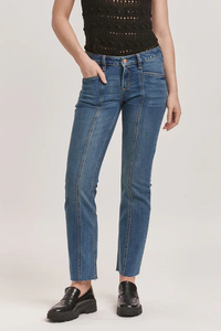 DEAR JOHN: PLAYBACK MID RISE SLIM STRAIGHT JEANS - PHANTOM