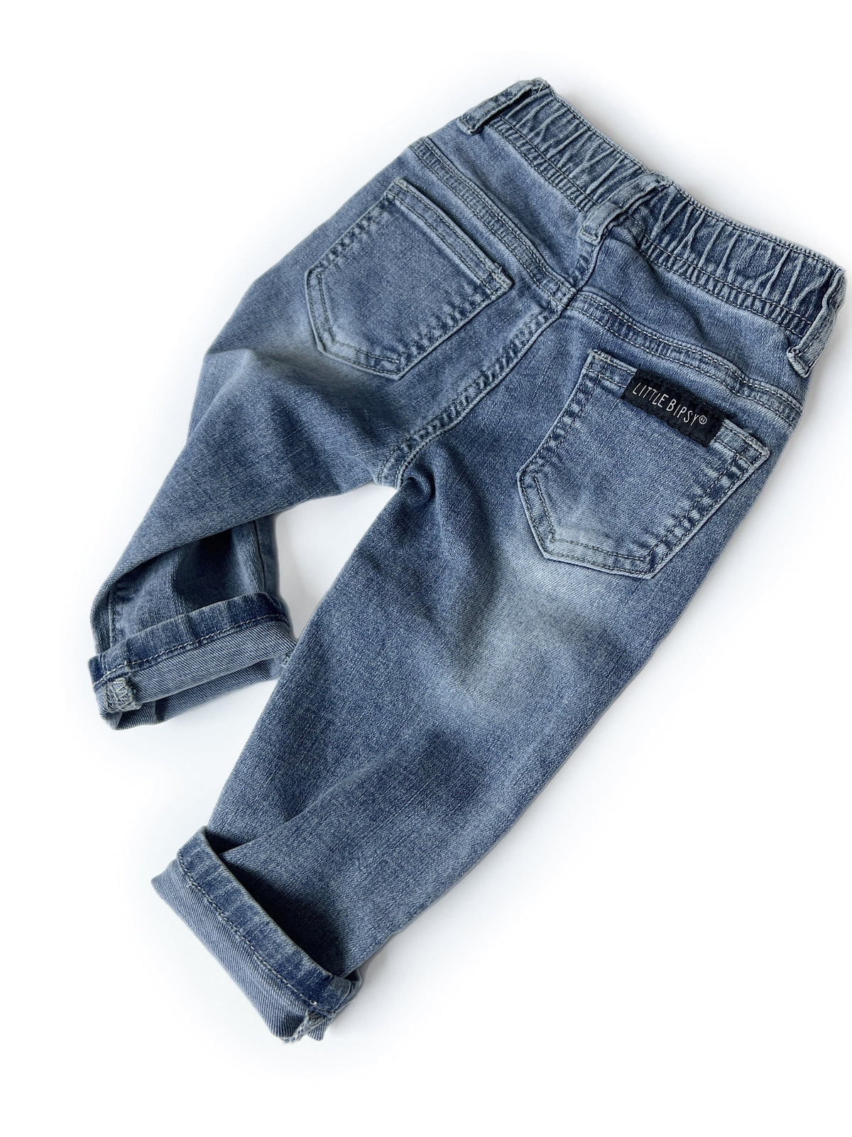 LITTLE BIPSY: RELAXED FIT DISTRESSED DENIM