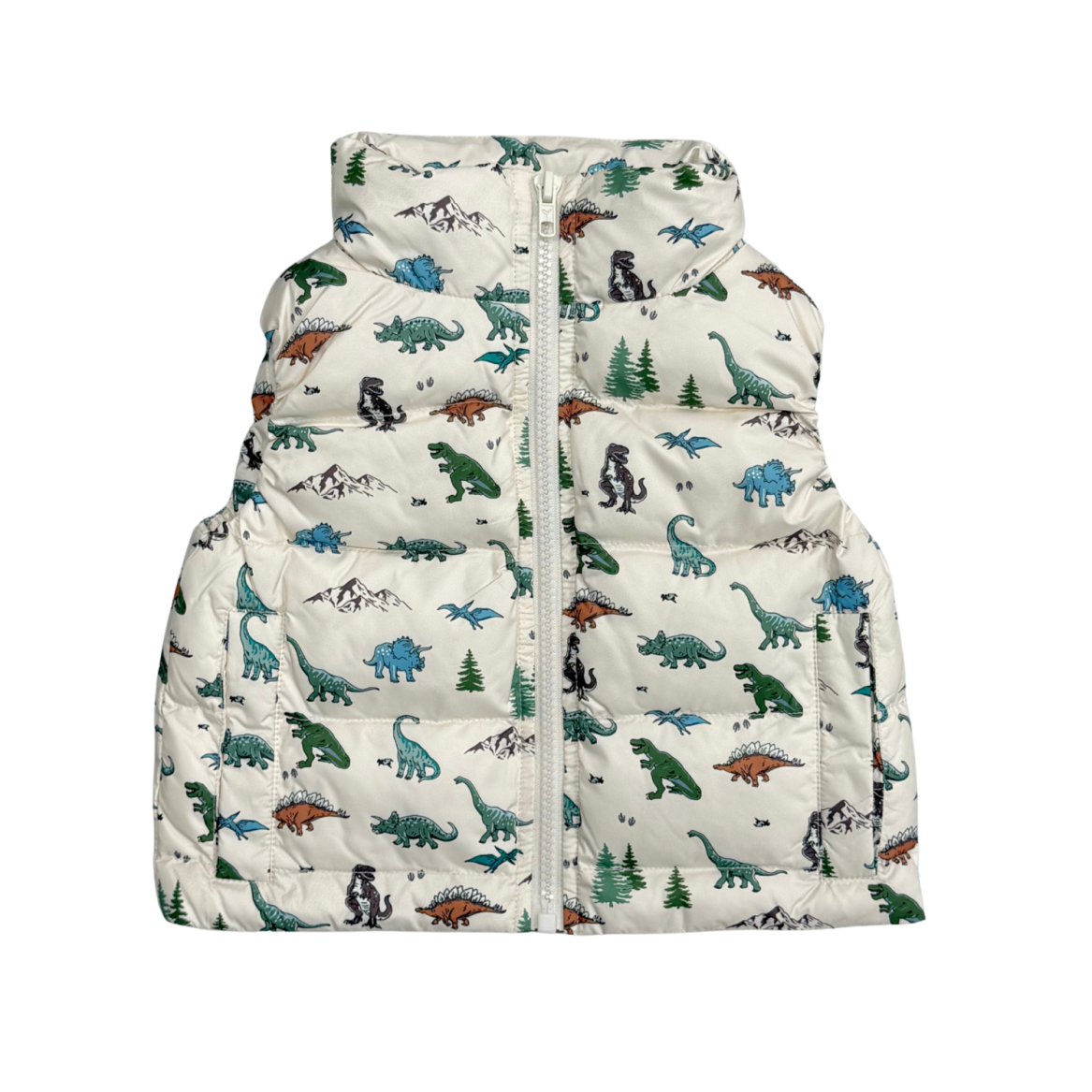 BABYSPROUTS: KID'S PUFFER VEST - DINO