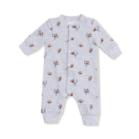 ANGEL DEAR: BASEBALL COLLAR ROMPER WITH FRONT PLACKET - FOOTBALL FIELD GOAL