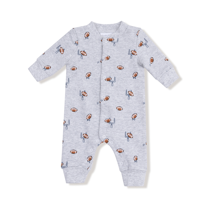 ANGEL DEAR: BASEBALL COLLAR ROMPER WITH FRONT PLACKET - FOOTBALL FIELD GOAL