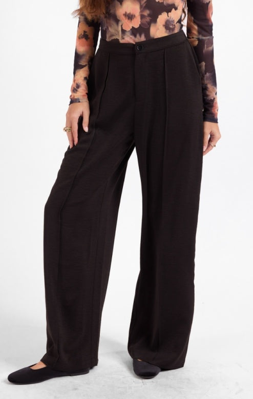 SAGE THE LABEL: VALENTINA SATIN PANT - BLACK