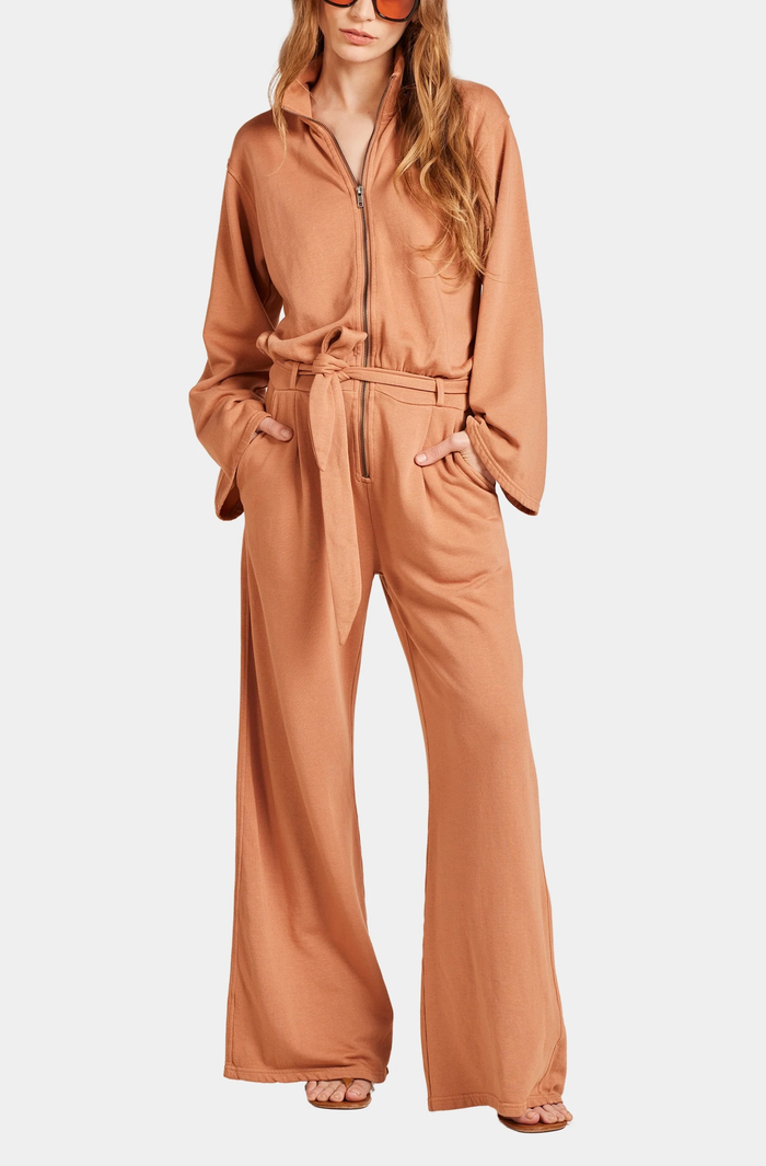 BOBI: WIDE LEG JUMPSUIT - CHAI