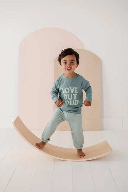 BABYSPROUTS: LOVE OUT LOUD RAGLAN SWEATSHIRT