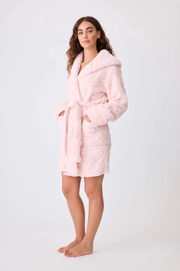 PJ SALVAGE: LETS GET COZY ROBE - PINK PEAR