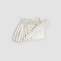 MILES THE LABEL: STRIPED LINEN BLEND SKORT