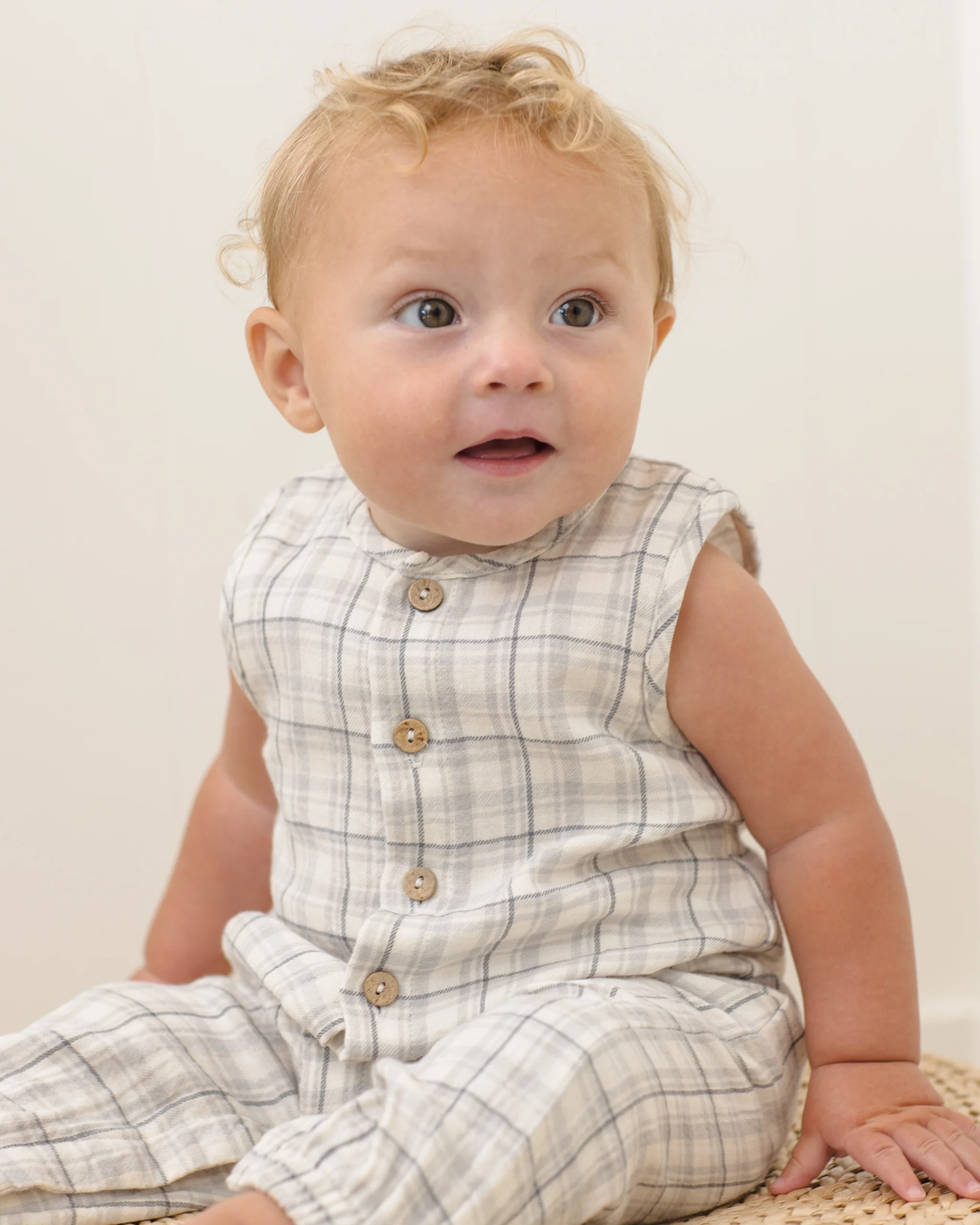 QUINCY MAE: WOVEN JUMPSUIT || BLUE PLAID