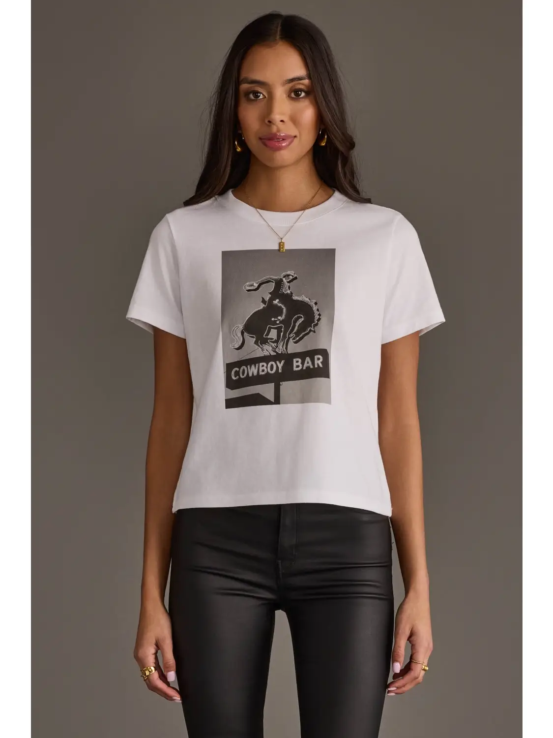 PANACHE APPAREL: COWBOY BAR GRAPHIC TEE - WHITE