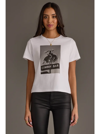 PANACHE APPAREL: COWBOY BAR GRAPHIC TEE - WHITE