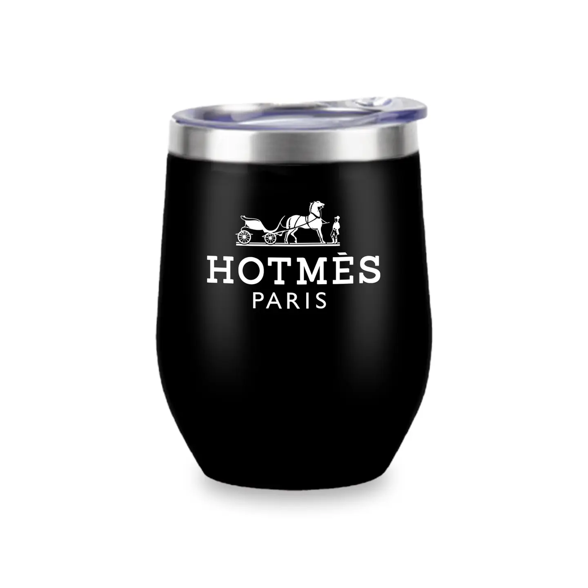 HOTMÉS BLACK INSULATED WINE TUMBLER - 12OZ