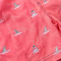 SHADE CRITTERS: SHARK BITE BOYS 4 WAY STRETCH WATER APPEARING EMBROIDERED SWIM TRUNKS