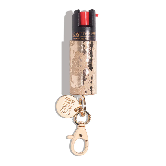 BLINGSTING: METALLIC COWHIDE PEPPER SPRAY