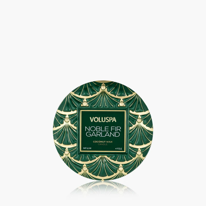 VOLUSPA: NOBLE FIR GARLAND MINI TIN CANDLE