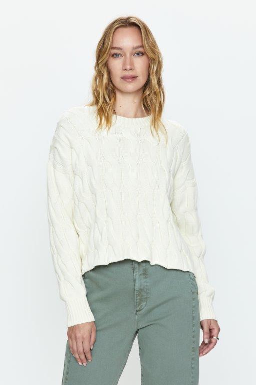 PISTOLA: EVA CREW NECK SWEATER - ECRU CABLE