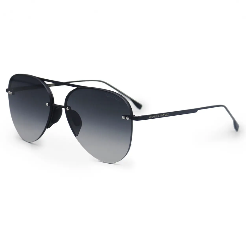 TOPFOXX: SMALLER MEGAN 2 - BLACK TANGLE FREE AVIATOR SUNGLASSES