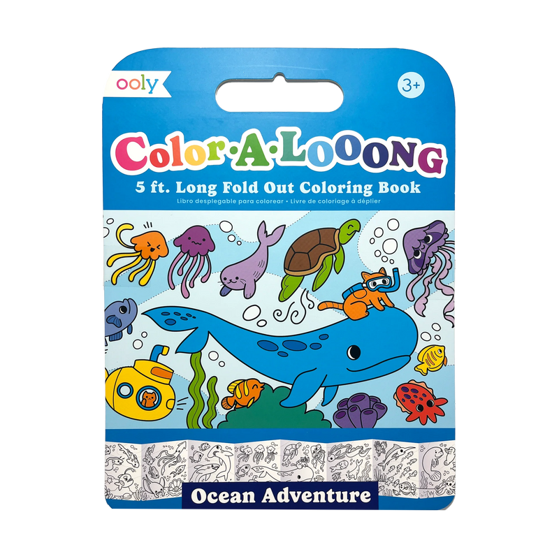 OOLY: COLOR-A-LOOONG 5' FOLD OUT KIDS COLORING BOOK - OCEAN ADVENTURE