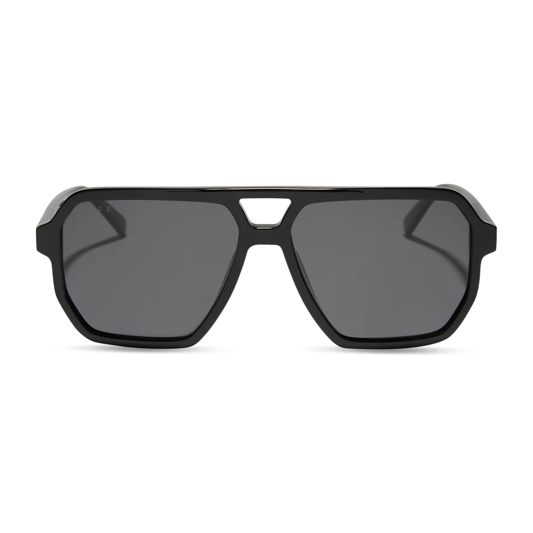 DIFF EYEWEAR: CAMERON - BLACK + GREY POLARIZED