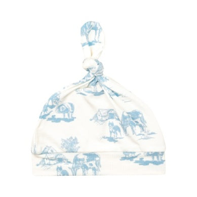 ANGEL DEAR: KNOTTED HAT - FARM TOILE BLUE