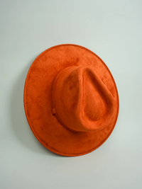 WILDER AND SOUL: VEGAN SUEDE RANCHER HAT - ORANGE