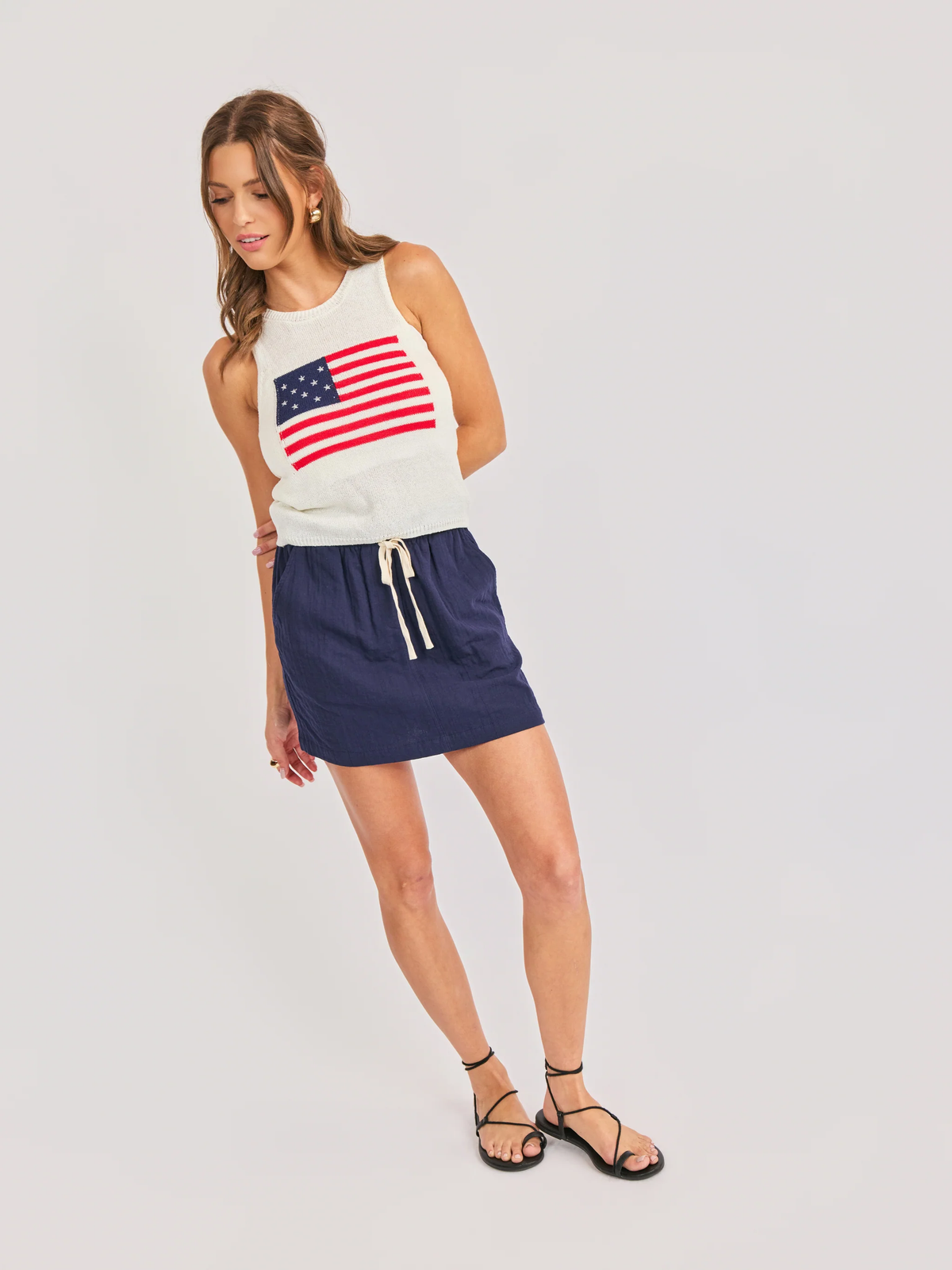 SADIE & SAGE: LILAH MINI SKIRT - NAVY
