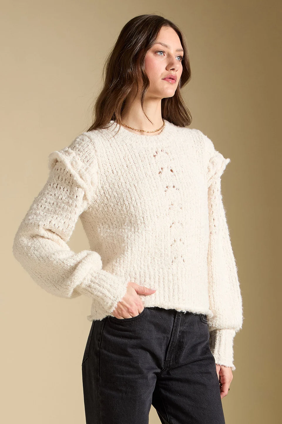 SALTWATER LUXE: JERI SWEATER - NATURAL