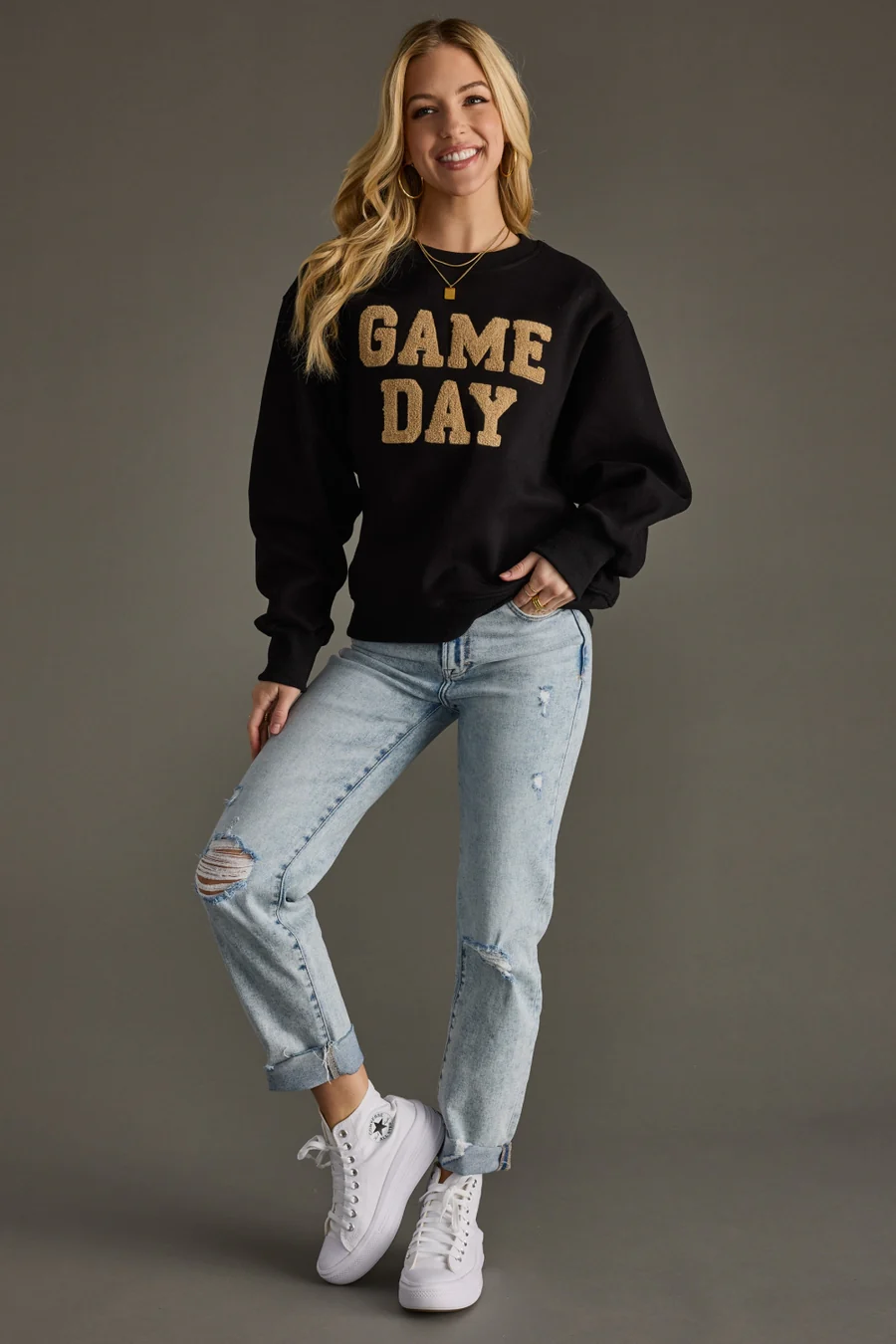 PANACHE APPAREL: GAME DAY SWEATSHIRT - BLACK