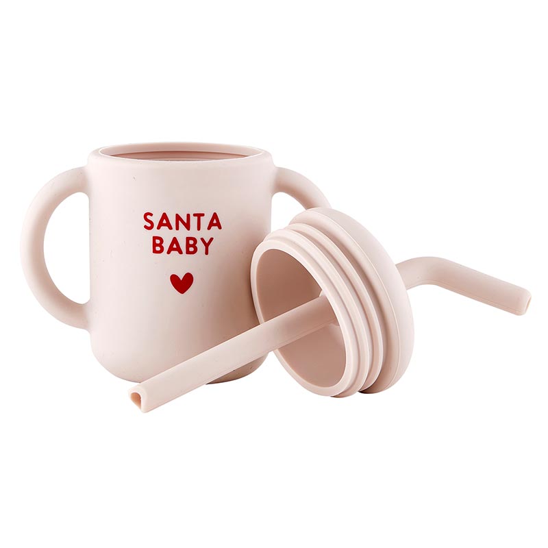 STEPHAN BABY: SILICONE SIPPY CUP - SANTA BABY