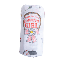 LITTLE HOMETOWN: COUNTRY GIRL MUSLIN SWADDLE RECEIVING BLANKET