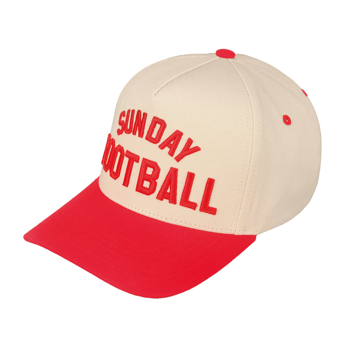 SUNDAY FOOTBALL TRUCKER HAT - NATURAL/RED