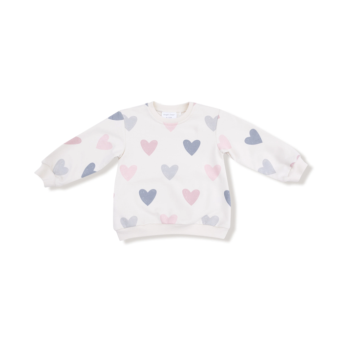 ANGEL DEAR: PUFFY LONG SLEEVE OVERSIZED SWEATSHIRT + LEGGING - HEARTS