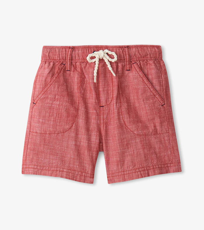 HATLEY: NAUTICAL CHAMBRAY WOVEN SHORTS - CHRYSANTHEMUM