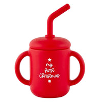 STEPHAN BABY: SILICONE SIPPY CUP - MY FIRST CHRISTMAS