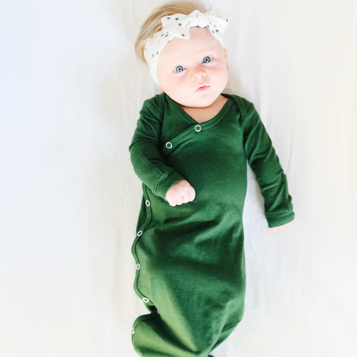 COPPER PEARL: ALDER NEWBORN KNOTTED GOWN