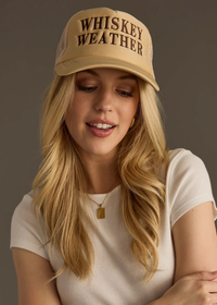 PANACHE APPAREL: WHISKEY WEATHER TRUCKER HAT - TAN & BROWN