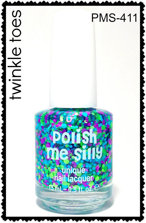 POLISH ME SILLY: TWINKLE TOES - POLKA DOT NEON NAIL POLSH