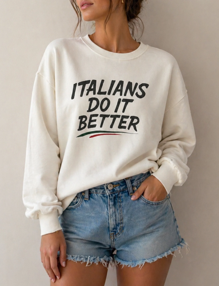THE LAUNDRY ROOM:  ITALIANS DO IT BETTER JUMPER - WHITE