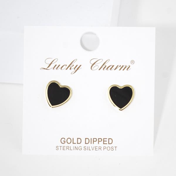 ENAMEL HEART SHAPED EARRING