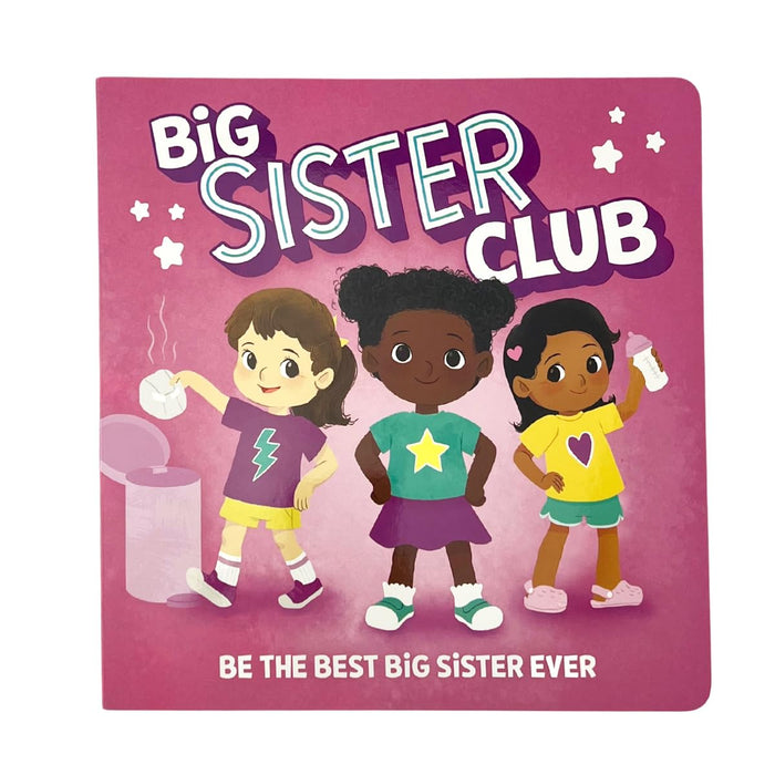 WELCOME TO THE BIG SISTER CLUB BOARD BOOK, STICKER BADGES, AND A REWARD CHART