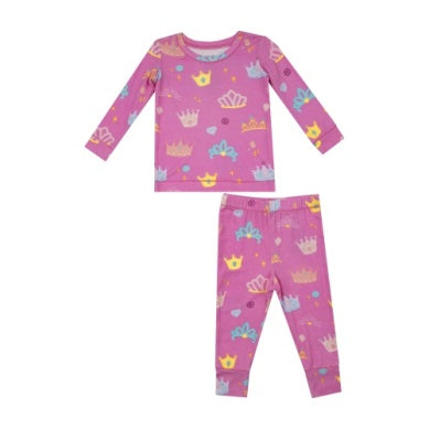 ANGEL DEAR: LONG SLEEVE LOUNGEWEAR SET - PRINCESS CROWNS