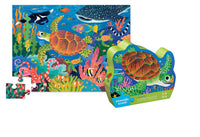 CROCODILE CREEK: 36-PC FOIL SHAPED BOX PUZZLE - SEA TURTLE
