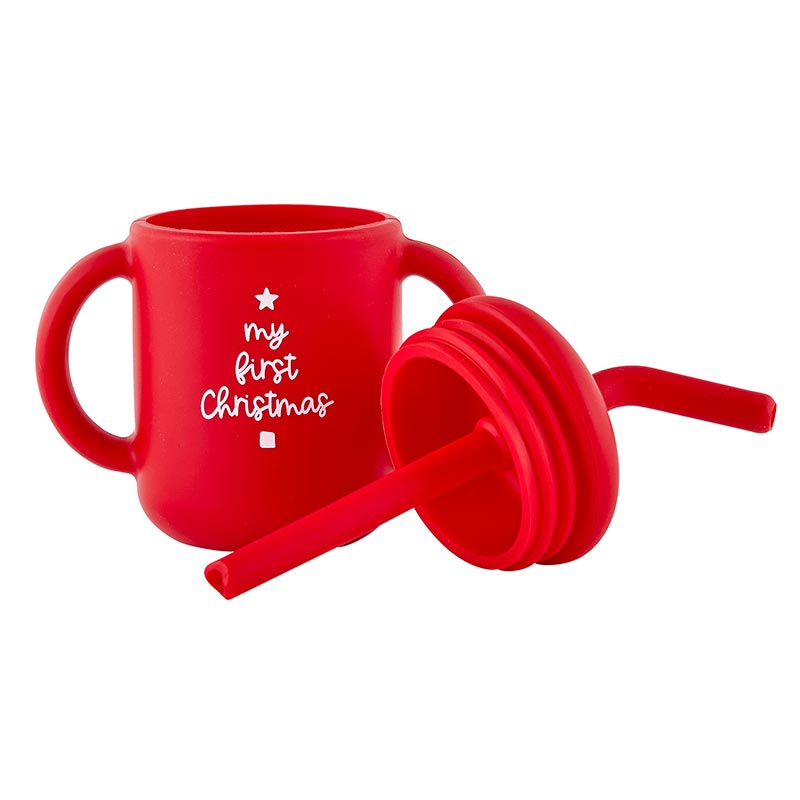 STEPHAN BABY: SILICONE SIPPY CUP - MY FIRST CHRISTMAS