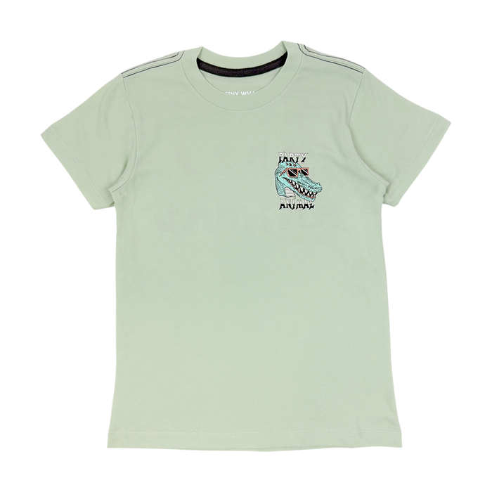 TINY WHALES: PARTY ANIMAL TEE - SEAFOAM