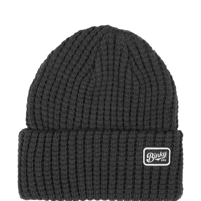 BINKY BRO: KIDS BEANIE WAFFLE CHARCOAL