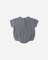 QUINCY MAE: RELAXED BUBBLE ROMPER - OCEAN
